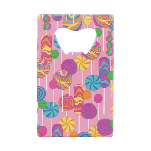Lollipops Snoep Pattern Creditkaart Flessenopener (Voorkant)