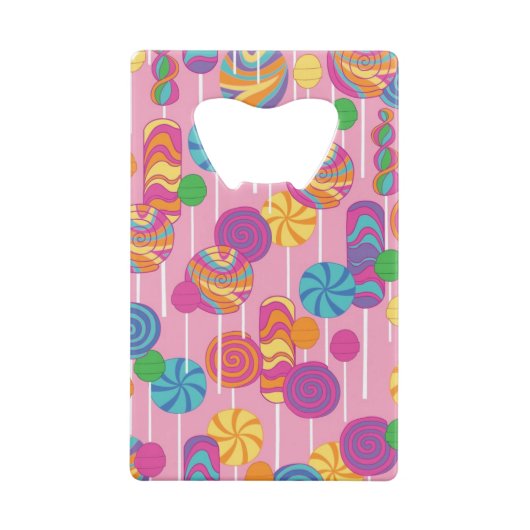 Lollipops Snoep Pattern Creditkaart Flessenopener (Achterkant)
