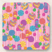 Lollipops Snoep Pattern Drankjes Onderzetter (Voorkant)