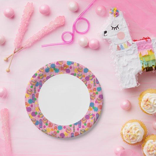 Lollipops Snoep Pattern Papieren Bordje (Feest)