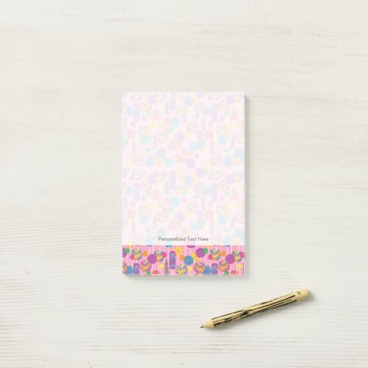 Lollipops Snoep Pattern Post-it® Notes (Op bureau)