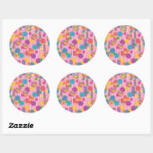 Lollipops Snoep Pattern Ronde Sticker (Vel)