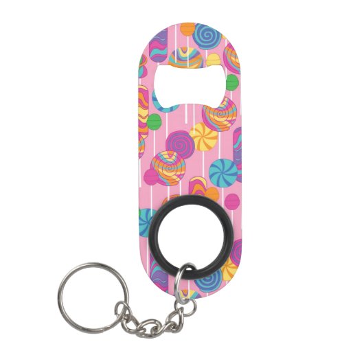 Lollipops Snoep Pattern Sleutelhanger Flessenopener (Voorkant)