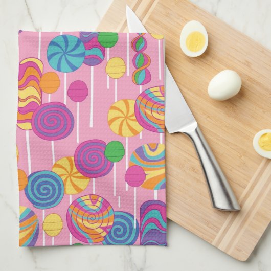 Lollipops Snoep Pattern Theedoek (Quarter Fold)