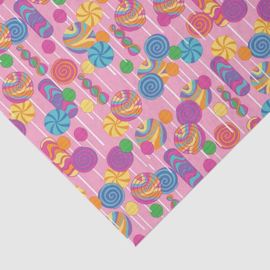 Lollipops Snoep Pattern Tissuepapier (Detail)
