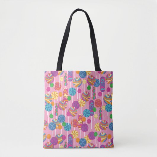 Lollipops Snoep Pattern Tote Bag (Voorkant)