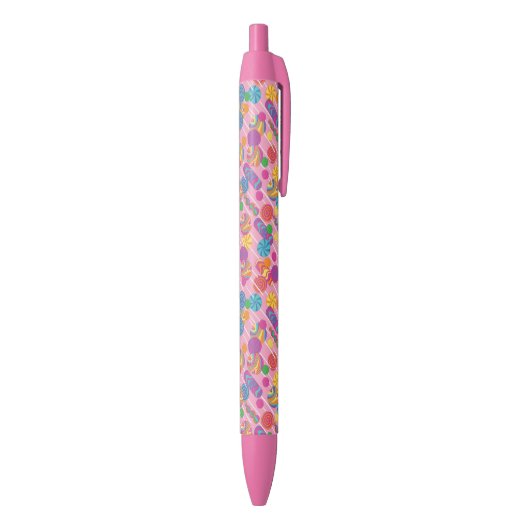 Lollipops Snoep Pattern Zwarte Inkt Pen (Achterkant (Verticaal))