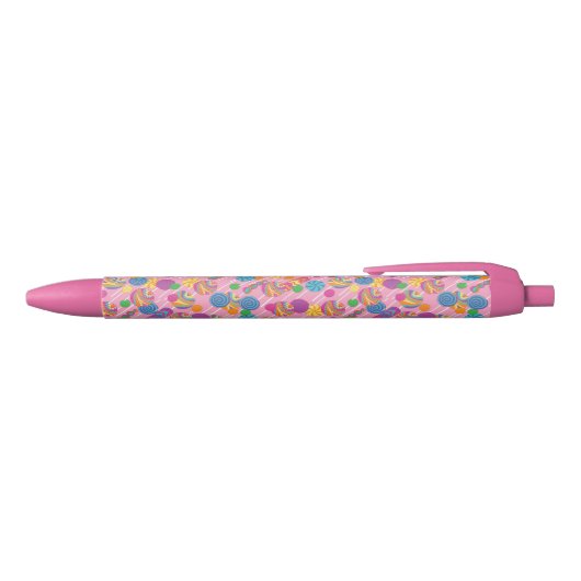 Lollipops Snoep Pattern Zwarte Inkt Pen (Bovenkant)