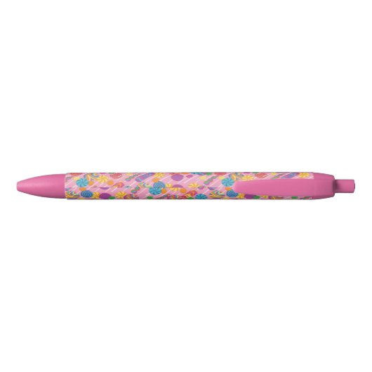 Lollipops Snoep Pattern Zwarte Inkt Pen (Achterkant)