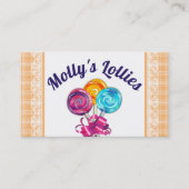 Lollipops suckers snoep maker snoepjes confectie visitekaartje (Voorkant)