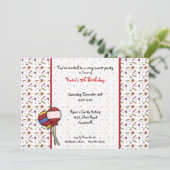 Lollipops-uitnodiging Kaart (Staand voorkant)