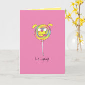 Lollipup - Lollipop Puppy Kaart (Gele Bloem)
