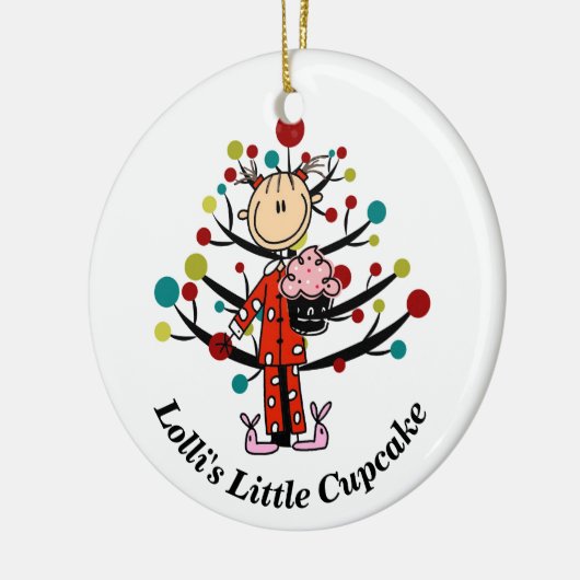 Lolli's Kleine Cupcake-sieraad Keramisch Ornament (Links)