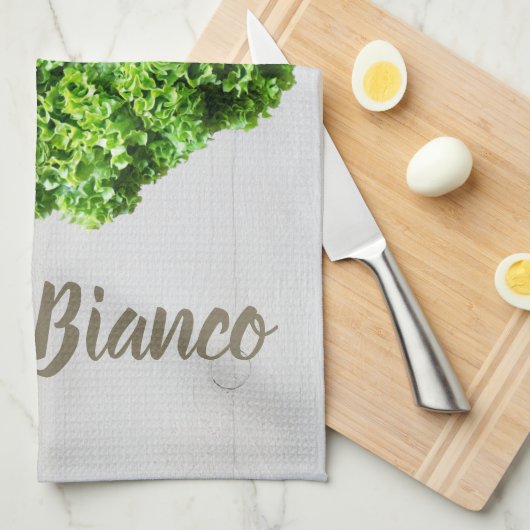 Lollo Bianco Salad sla bladeren van Vegans Theedoek (Quarter Fold)