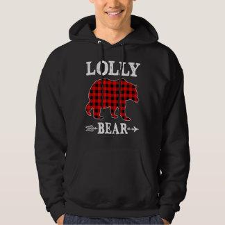 Lolly Bear Christmas Pajama Red Plaid Buffalo Fami Hoodie