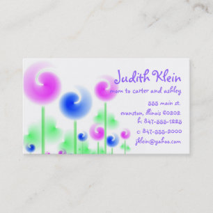 lolly bloem mammie roemkaart contactkaartje