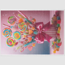 Lolly pop Bouquet Decoupage Tissue Paper