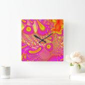 LollyPoP 3D Fused Glass Fractal Vierkante Klok (Huis)