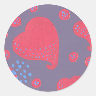 lollypop aangevallen door harten ronde sticker