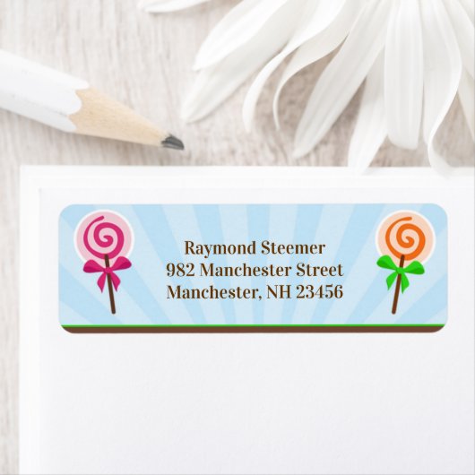 Lollypop-adreslabels Etiket (Insitu)