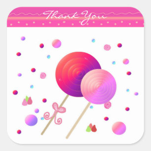 Lollypop Bedankt Vierkante Sticker