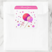 Lollypop Bedankt Vierkante Sticker (Tas)