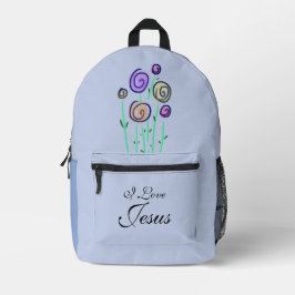 Lollypop Bloem Grafiek Ik Hou Van Jezus Lavendel Bedrukte Rugzak