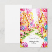 Lollypop Fantasievolle Candyland Verjaardag Bedankkaart (Voorkant / Achterkant)
