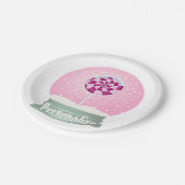 Lollypop sneeuwbol cute roze meisje winter papieren bordje (Gekanteld)