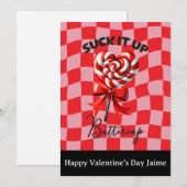 Lollypop snoep grappige Valentijnsdag kaart (Voorkant / Achterkant)