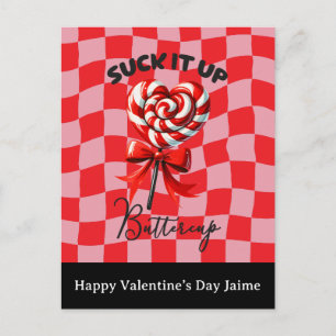 Lollypop Snoep Grappige Valentijnsdag Postkaart