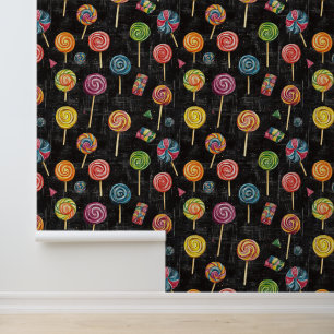 Lollypop Snoepjes & snoepjes Kleurrijke Shop Decor Behang