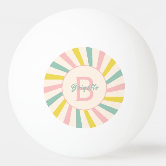 'Lollypop Vibes', retro gepersonaliseerd Pingpongbal (Voorkant)