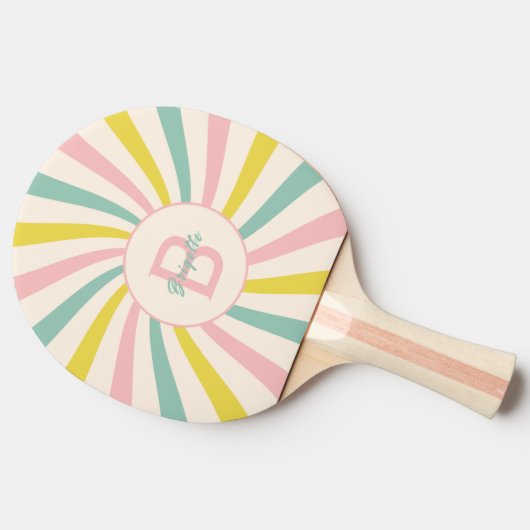 'Lollypop Vibes', retro gepersonaliseerd Tafeltennisbatje (Zijkant)