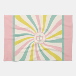 'Lollypop Vibes', retro monogram Theedoek