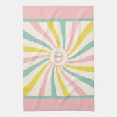 'Lollypop Vibes', retro monogram Theedoek (Verticaal)