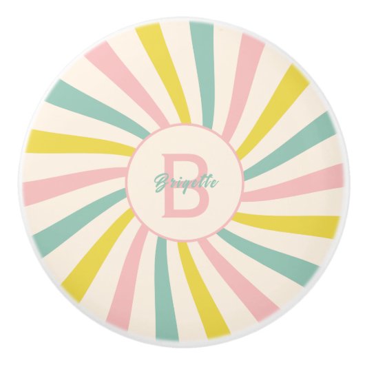 'Lollypop Vibes', retro pasteldeur Keramische Knop (Voorkant)