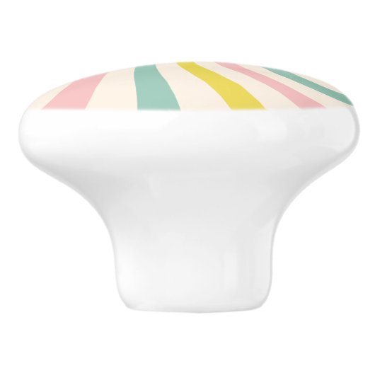 'Lollypop Vibes', retro pasteldeur Keramische Knop (Zijkant)