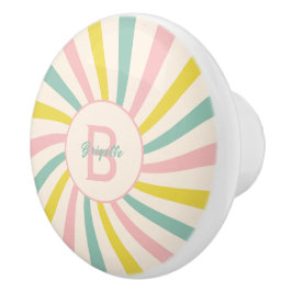 'Lollypop Vibes', retro pasteldeur Keramische Knop