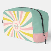 'Lollypop Vibes', retro pastelwerveling Achterzijd Toilettasje (Rechterhoek)