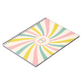 'Lollypop Vibes', retro pastelwerveling Notitieboek (Linkerzijde)