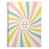 'Lollypop Vibes', retro pastelwerveling Notitieboek (Voorkant)