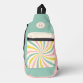 'Lollypop Vibes', retro pastelwerveling Sling Bag (Voorkant)
