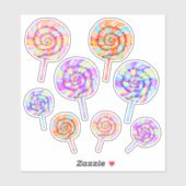 Lollypop Zoete Snoep Caramel Illustratie Sticker (Vel)