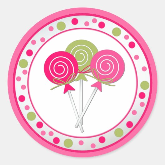 Lollypops Verjaardagsfeestje Sticker (Voorkant)
