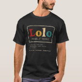 Lolo Definition Filipino Grandpa voor een pinoy T-shirt (Voorkant)
