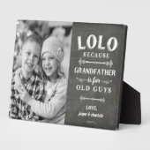 Lolo Grandfather Vaderdag Kinder Foto Fotoplaat (Zijkant)