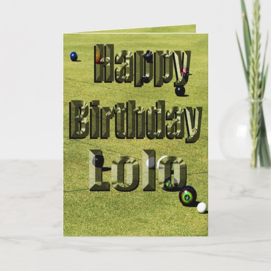 Lolo Lawn Bowls Birthday Kaart (Voorkant)
