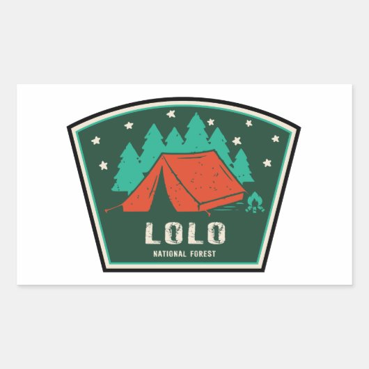 Lolo Nationaal Bos Montana Camping Rechthoekige Sticker (Voorkant)