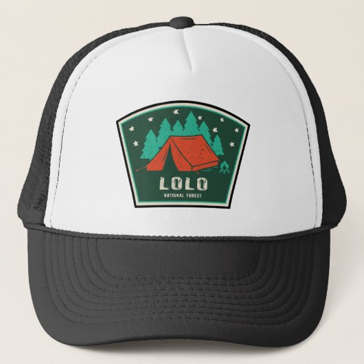 Lolo Nationaal Bos Montana Camping Trucker Pet (Voorkant)